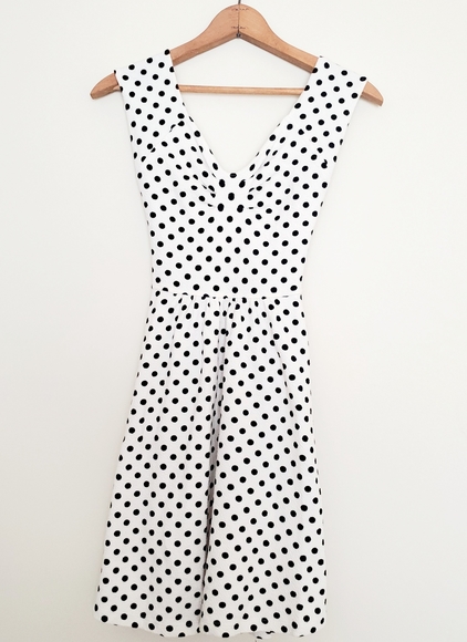 Anthropologie black and white polka dot tank dress - Picture 3 of 8
